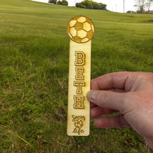 Load image into Gallery viewer, Bookmark - PERSONALIZED Soccer Life - Birch wood