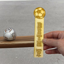 Load image into Gallery viewer, Bookmark - PERSONALIZED Soccer Life - Birch wood