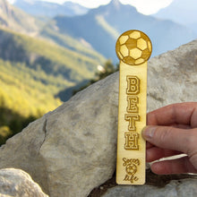 Load image into Gallery viewer, Bookmark - PERSONALIZED Soccer Life - Birch wood