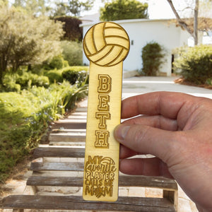 Bookmark - PERSONALIZED Volleyball My favorite player call me mom - wood