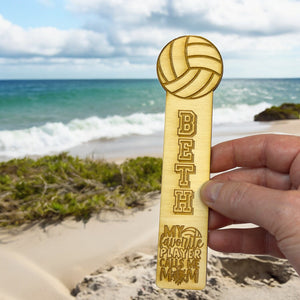 Bookmark - PERSONALIZED Volleyball My favorite player call me mom - wood