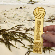 Load image into Gallery viewer, Bookmark - PERSONALIZED Volleyball My favorite player call me mom - wood