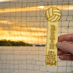 Bookmark - PERSONALIZED Just a girl who loves volleyball - Birch wood