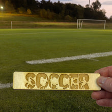 Load image into Gallery viewer, Bookmark - Soccer - Birch wood