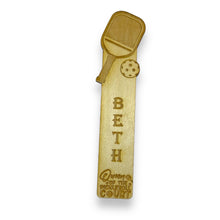 Load image into Gallery viewer, Bookmark - PERSONALIZED Queen of the Pickleball Court - Birch wood