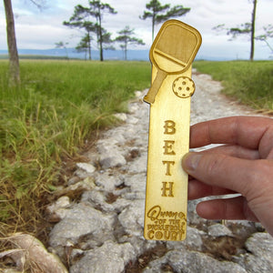 Bookmark - PERSONALIZED Queen of the Pickleball Court - Birch wood