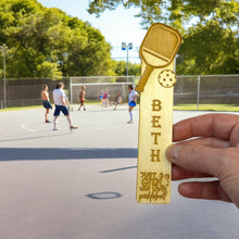 Load image into Gallery viewer, Bookmark - PERSONALIZED Just a girl who loves pickleball - Birch wood