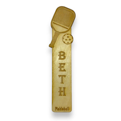 Bookmark - PERSONALIZED Pickleball - Birch wood