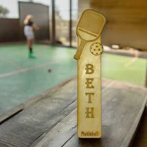 Bookmark - PERSONALIZED Pickleball - Birch wood