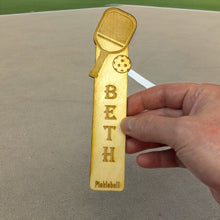 Load image into Gallery viewer, Bookmark - PERSONALIZED Pickleball - Birch wood