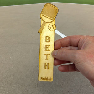 Bookmark - PERSONALIZED Pickleball - Birch wood