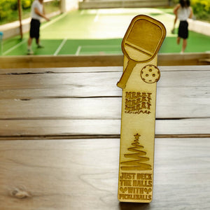 Bookmark - Just deck the halls with pickleballs - Birch wood