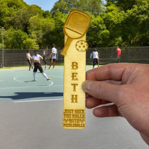 Bookmark - PERSONALIZED Just deck the halls with pickleballs - Birch wood