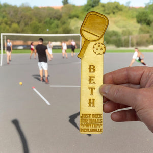 Bookmark - PERSONALIZED Just deck the halls with pickleballs - Birch wood