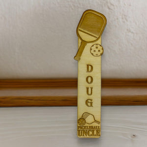 Bookmark - PERSONALIZED Pickleball Uncle - Birch wood