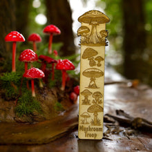 Load image into Gallery viewer, Bookmark - Mushroom Troop - Birch wood