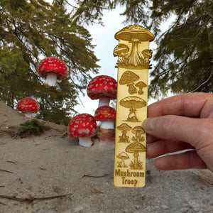 Bookmark - Mushroom Troop - Birch wood