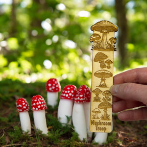 Bookmark - Mushroom Troop - Birch wood