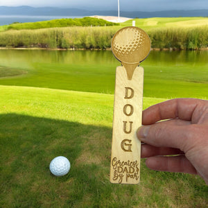 Bookmark - PERSONALIZED Greatest Dad By Par - Birch wood