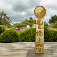 Load image into Gallery viewer, Bookmark - Just a girl who loves golf - Birch wood