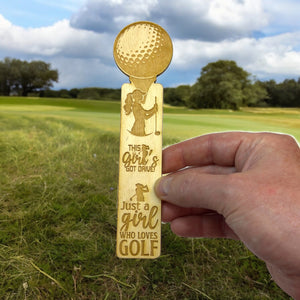 Bookmark - Just a girl who loves golf - Birch wood