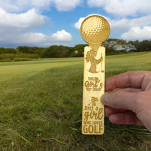 Load image into Gallery viewer, Bookmark - Just a girl who loves golf - Birch wood