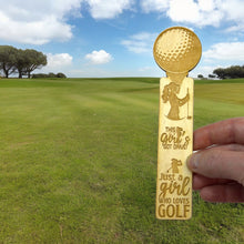 Load image into Gallery viewer, Bookmark - Just a girl who loves golf - Birch wood