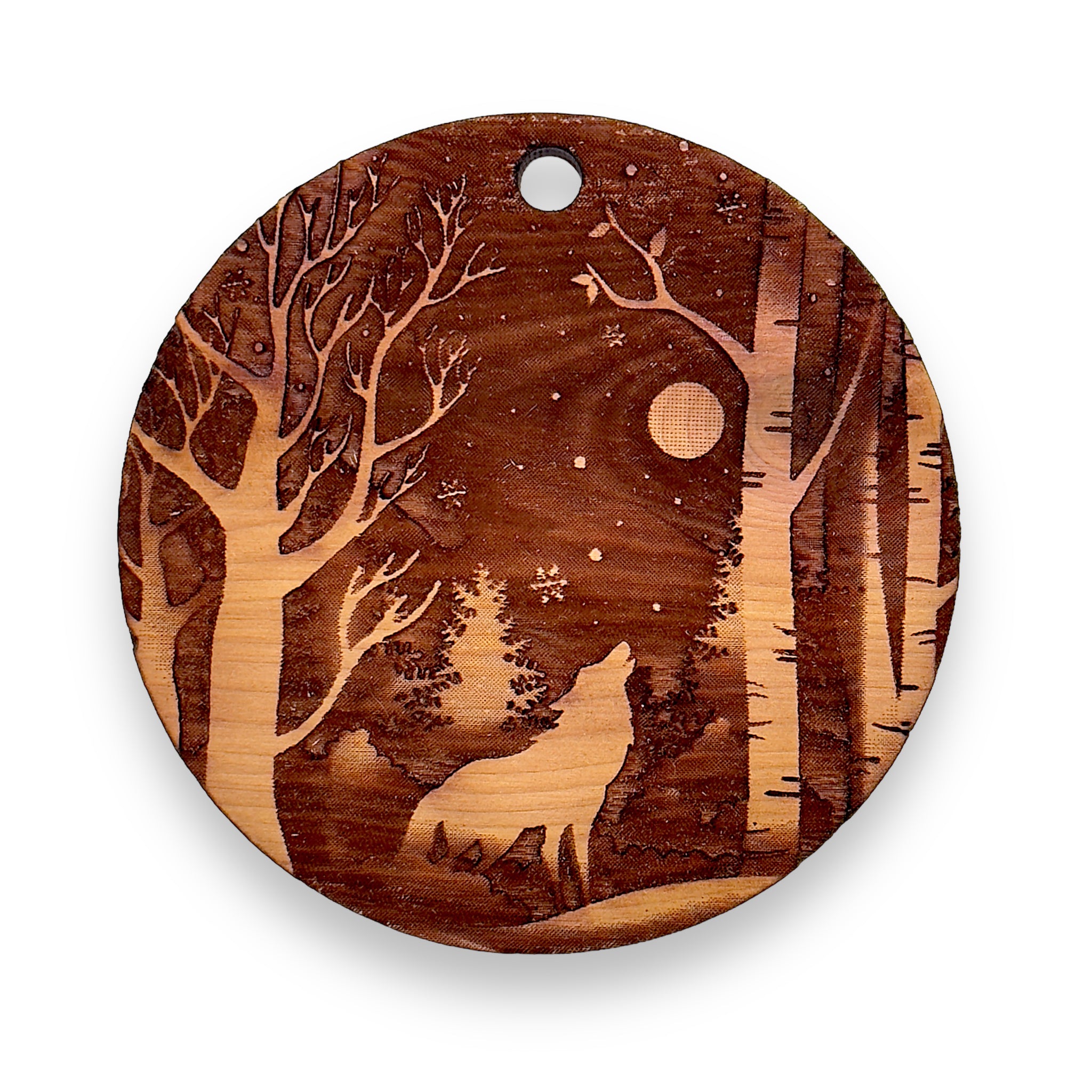 Mermaid and Pirate - Raw Cedar Ornament 3x3in Mermaid and Pirate - Raw Cedar Ornament 3x3in