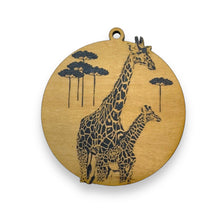 Load image into Gallery viewer, Ornament - Black - Giraffe and Baby