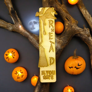 Bookmark - Read if you Dare - Halloween birch wood