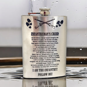 8oz Infantrymans Creed Stainless Steel Flask