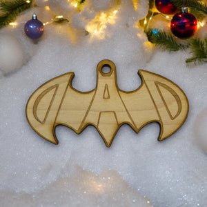 Ornament - Batdad - Raw Wood 2x4in