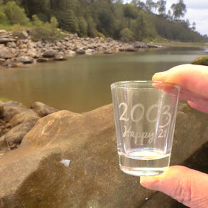 2oz 2003 Happy 21 Shot Glass Birthday