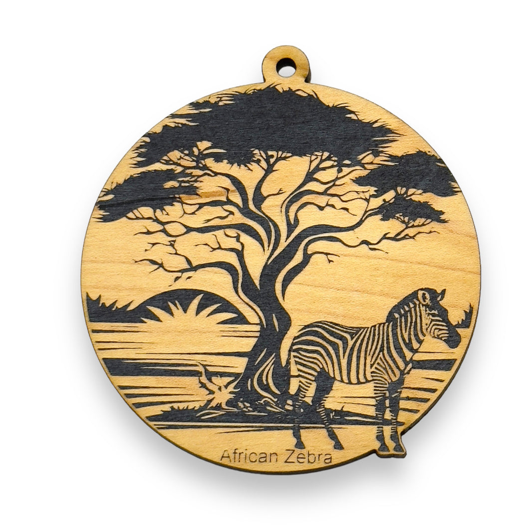 Ornament - Black - African Zebra