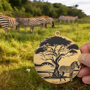 Ornament - Black - African Zebra