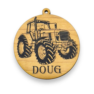 Ornament - Black - PERSONALIZED Farm Tractor