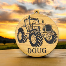 Load image into Gallery viewer, Ornament - Black - PERSONALIZED Farm Tractor