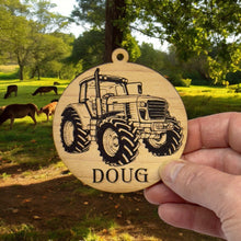 Load image into Gallery viewer, Ornament - Black - PERSONALIZED Farm Tractor