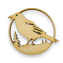 Load image into Gallery viewer, Ornament - Crow Raven Raw wood