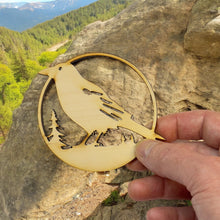 Load image into Gallery viewer, Ornament - Crow Raven Raw wood