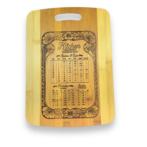 Bamboo - Kitchen Conversion Chart Cutting Board 14''x9.5''x.5''