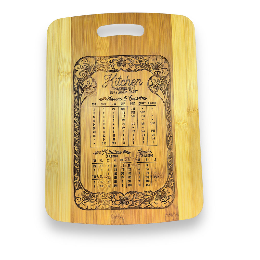 Bamboo - Kitchen Conversion Chart Cutting Board 14''x9.5''x.5''