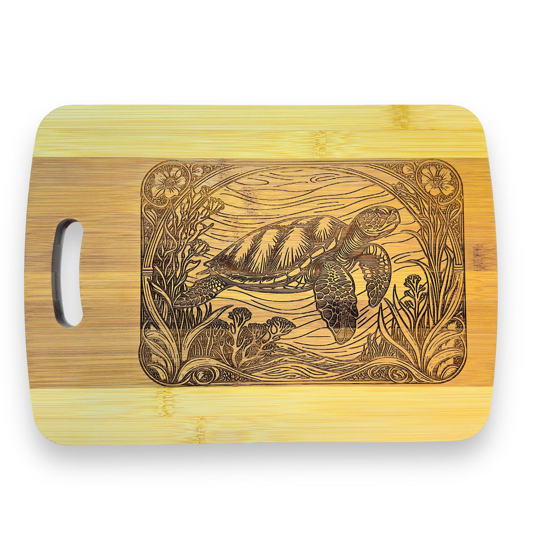 Bamboo - Sea Turtle Cutting Board 14''x9.5''x.5''