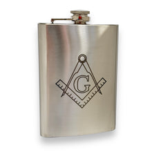 Load image into Gallery viewer, 8oz Freemason Stainless Steel Flask