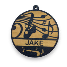 Load image into Gallery viewer, Ornament - Black - PERSONALIZED Saxophone