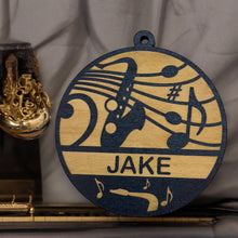 Load image into Gallery viewer, Ornament - Black - PERSONALIZED Saxophone