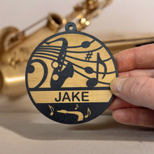 Load image into Gallery viewer, Ornament - Black - PERSONALIZED Saxophone