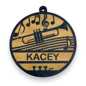 Ornament - Black - PERSONALIZED Trumpet