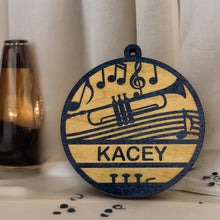 Load image into Gallery viewer, Ornament - Black - PERSONALIZED Trumpet