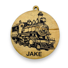 Load image into Gallery viewer, Ornament - Black - PERSONALIZED Steampunk Train